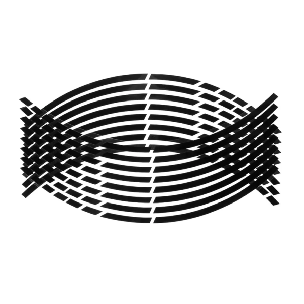 16 pegatinas reflectantes para ruedas de motocicleta, cintas de seguridad para llantas, fáciles de instalar, resistentes al agua. negro
