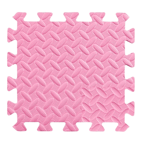 16 st EVA skumgummimatta 30 x 30 x 0,6 cm Halkfri vattentålig golv Puzzle kant Barns lek- och träningsmatta rosa