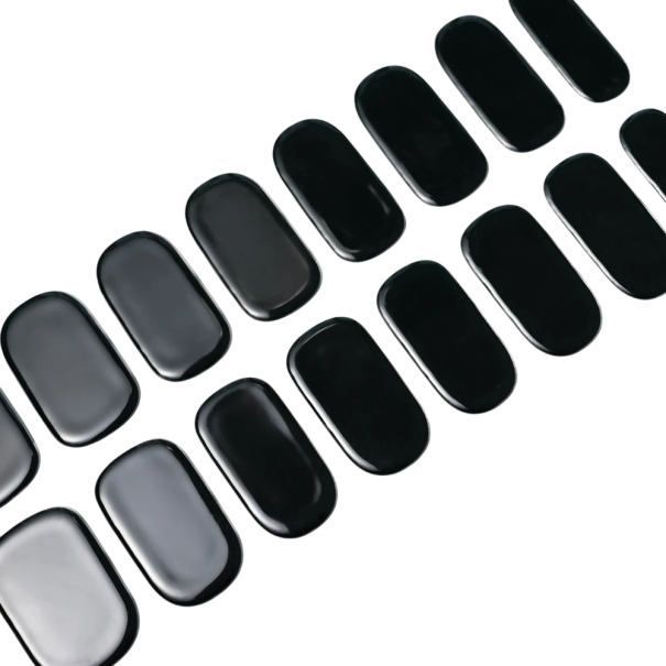 16 Tipps halbgehärtete Gel-Nagelsticker Reine Farben UV/LED Lampe Gel-Lack Langanhaltende vollflächige Gel-Dekorationen schwarz