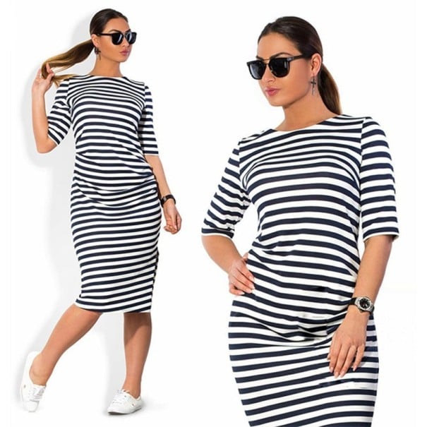 Vestidos de rayas para mujer 3XL