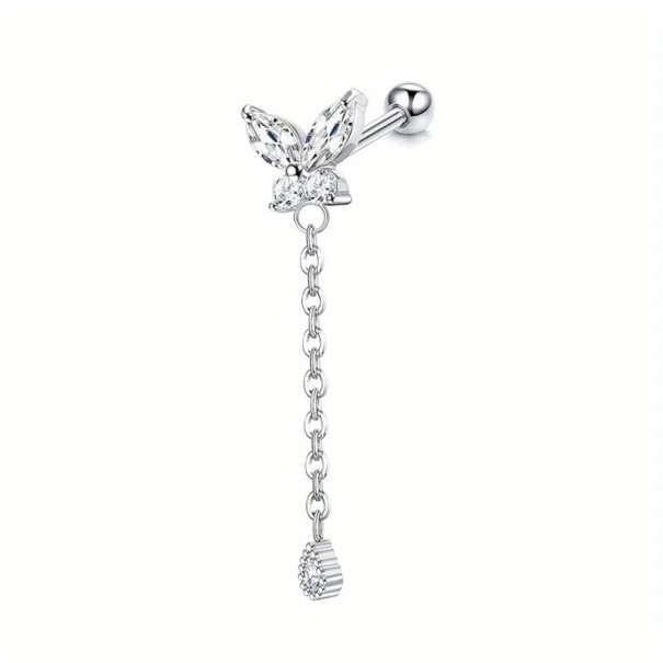 16G 1.2 mm x 6 mm Stainless Steel Butterfly Pendant Piercing for Women Body Jewellery for Ear, Nose, Lip, Eyebrow 1