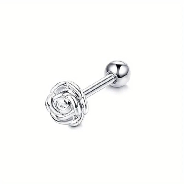 16G 1.2 mm x 6 mm Stainless Steel Piercing for Women Rose Elegant Body Jewellery for Ear Nose Lip Eyebrow 1