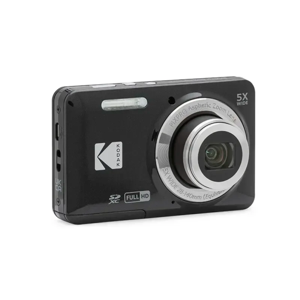 16MP digitalkamera med 5x optisk zoom og 28 mm vidvinkelobjektiv, 1080p Full HD 2,7" LCD, Micro USB, litiumbatteri sort