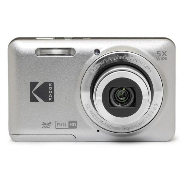 16MP Digitalkamera mit 5-fach optischem Zoom und 28mm Weitwinkelobjektiv 1080p Full HD 2,7&quot; LCD Micro USB Lithium-Akku silbern