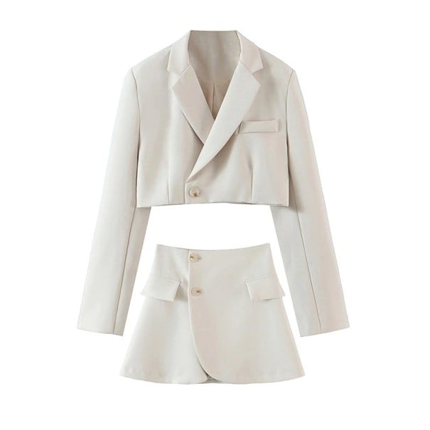 Chaqueta y falda de mujer crema S