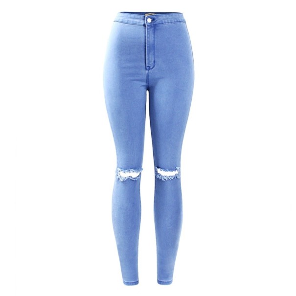 Blå skinny jeans för kvinnor L
