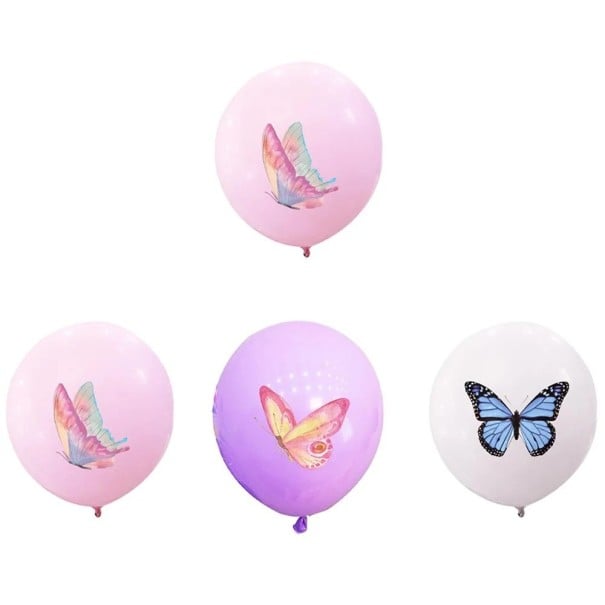 18 db Lepke mintás latex léggömb 30 cm Dekoratív léggömbök lepke mintával Parti dekoráció születésnapokra gyerekzsúrokhoz 1