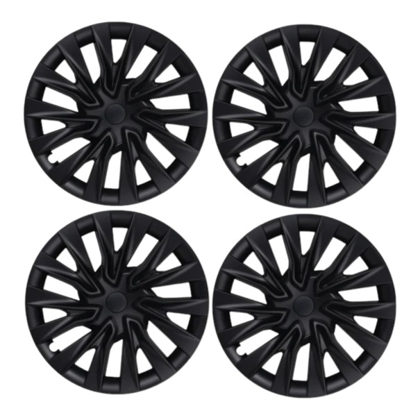 18" Wheel Covers for Tesla Model 3 Highland Set of 4 ABS Plastic with Centre Caps Valve Hole Wheel Covers black