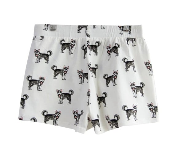 Damshorts med hundtryck XL