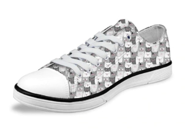 Damsneakers med katttryck 37