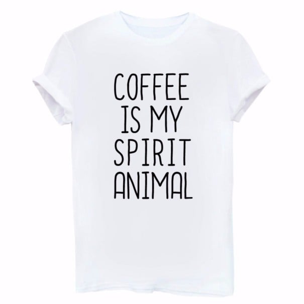 Dam T-shirt för kaffeälskare J1792 vit XS
