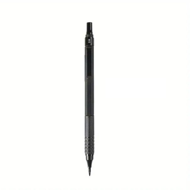 2,0 mm Druckbleistift mit Metallgehäuse Niedriger Schwerpunkt für präzises Zeichnen und Schreiben Zeichen- und Schreibbedarf für Schule schwarz