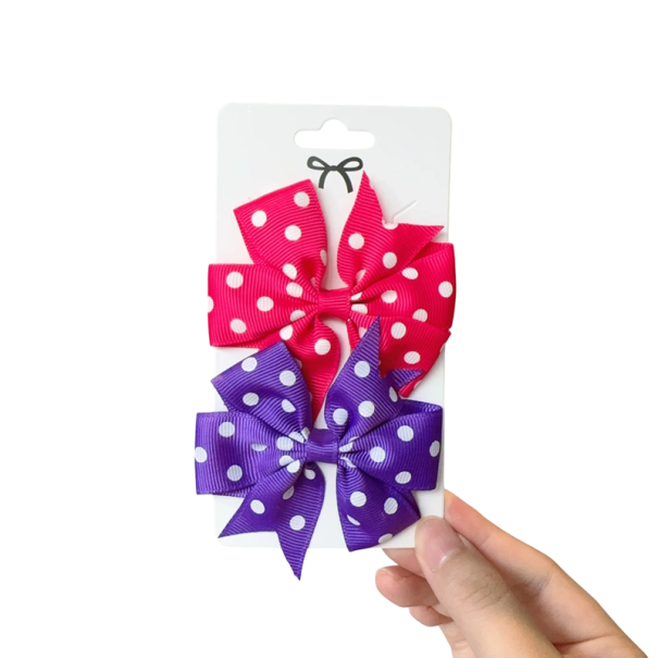 2 buc Agrafe de păr Fundite cu buline Diverse culori Agrafe de păr drăguțe pentru copii Accesorii de păr colorate Agrafe de păr elegante pentru fete Coafuri la modă 2