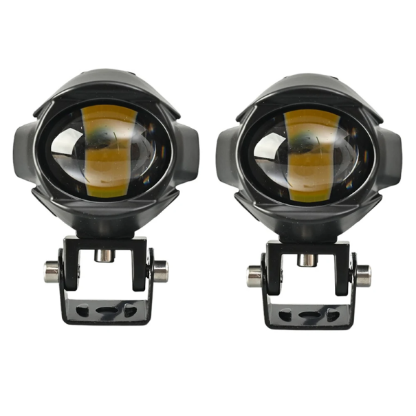 2 buc faruri LED pentru motocicletă, 25W IP67, spot luminos, alb cald și rece, 9-85V DC, suport dublu, montare universală 1