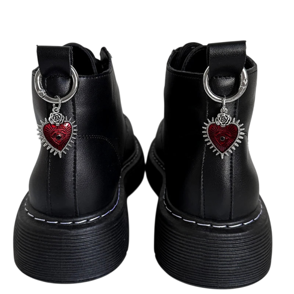 2 bucăți pandantiv pentru încălțăminte în formă de inimă 25x34 mm metal decorativ roșu pentru pantofi cu șireturi și botine argint