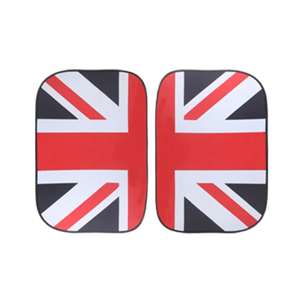 2 db napellenző szett Mini Cooper tetőablakokra 50x70 cm Brit zászló UV védelem Hőszigetelés Könnyű telepítés fekete