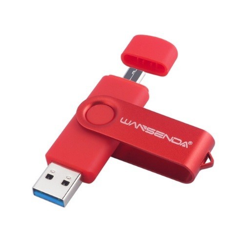 2-i-1 USB-flashdrev J2983 rød 128GB