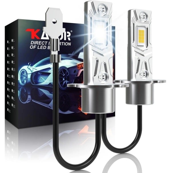 2 kpl LED H3-autovalaisimia 16 000 lm 6000 K 12–16 V Lentokonesalumiini 6063 ja CANBUS Valkoinen valo Henkilöautojen ajovalaisimiin 1