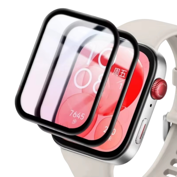 2 kpl suojakalvoa näytölle Huawei Watch Fit 3 3D kaareva Ultra HD kalvo täydellinen peitto reunasta reunaan näyttösuojus naarmuja vastaan 1