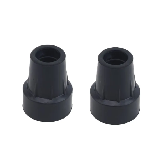 2 ks gumové koncovky na turistické hole 1,9 cm Odolné náhradní botky pro nordic walking hole Protiskluzové nástavce 5 x 3,8 cm černá