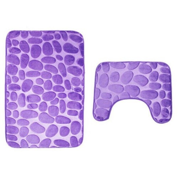 2 kylpyhuoneen maton setti violetti