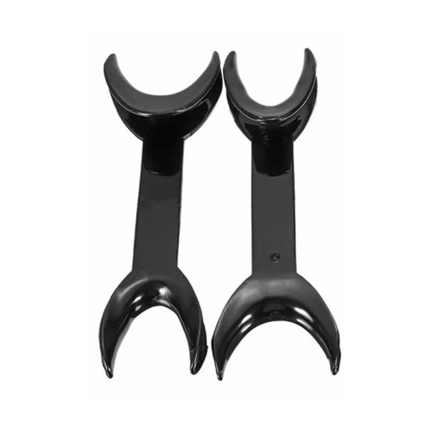 2 Pack Black Double Lip Retractors 167 x 55 mm Plastic Orthodontic Mouth Opener Intraoral Facial Expanders Professional Tools 1