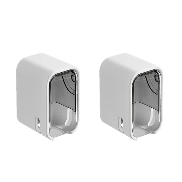 2 Pack Foldable Wall Mounted Toothbrush Holder Dustproof Storage Box for Bathroom Racks for Electric and Manual Toothbrushes 4.4×3×2.6 cm 1