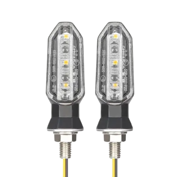 2 pcs 8mm LED Indicators for Motorcycle 12V IP67 Mini Turn Signals ABS and PC Housing Waterproof Motorcycle Light 7.8 x 2.2 cm with Screw white