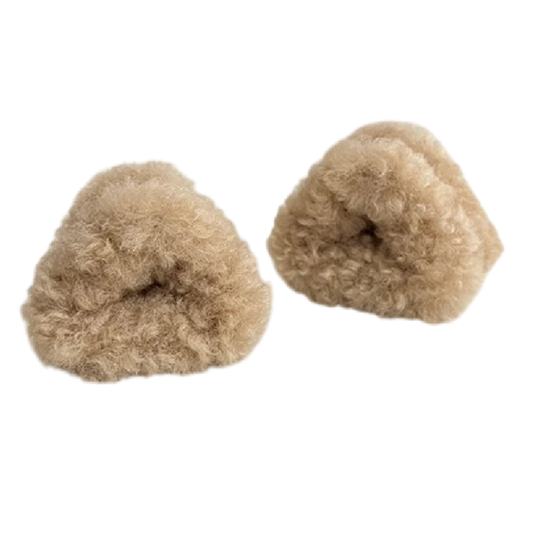 2 pcs Clipes de cabelo de pelúcia 5,3 cm Orelhas de gato Clipe triangular Decoração de cabelo fofa Mini clipes suaves para penteado bege