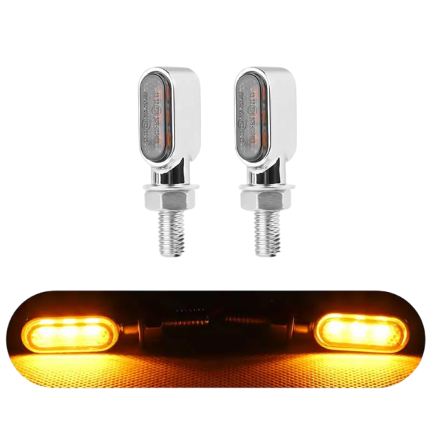 2 pcs LED Indicators for Motorcycle 3 Diodes DC 12V Directional Lights with 8mm Screw Universal Indicators for Scooters Motorcycles ATVs white