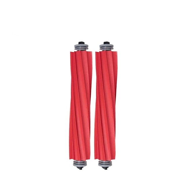 2 pcs main rubber brush for robotic vacuum cleaner Replacement silicone roller red colour Durable accessories for thorough floor cleaning 1
