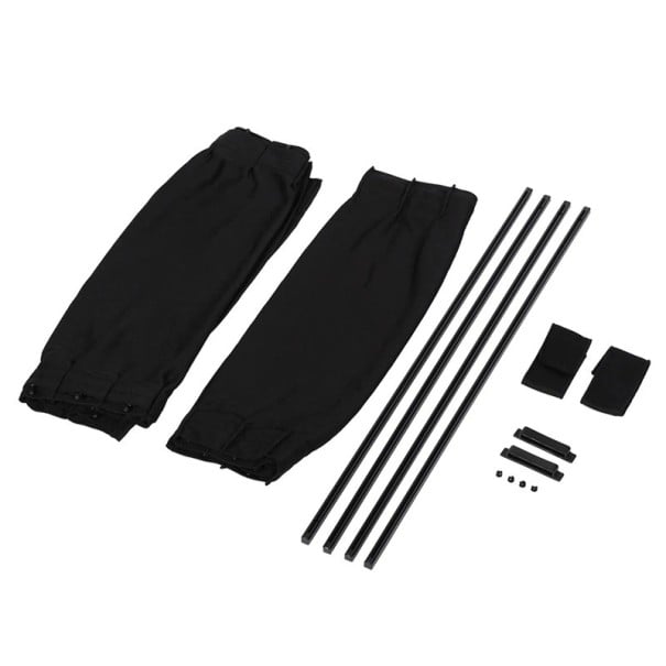 2 pcs Pare-soleil de voiture 50x39 cm Voile latéral UV Noir tissu pliable Coton Aluminium ABS Housse universelle de fenêtre Accessoire noir
