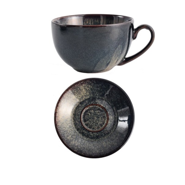 2 pcs Tasse en céramique avec soucoupe 220 ml 1