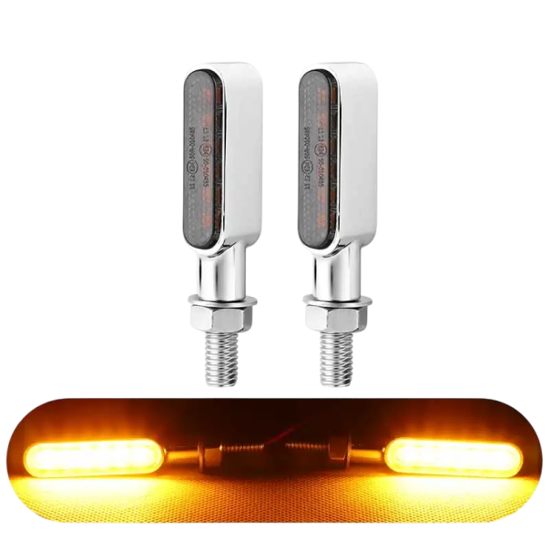 2 pezzi indicatori di direzione per moto 6 LED DC 12V Indicatori universali con attacco da 8mm Luci LED di direzione per moto Scooter Quad bianco