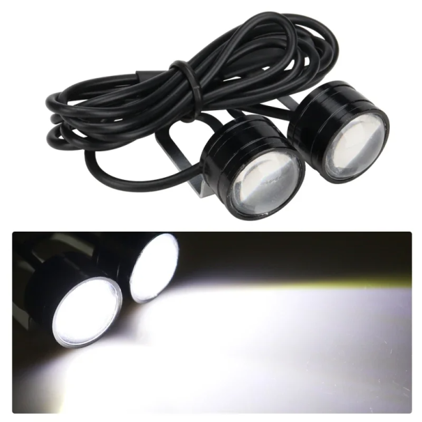 2 pezzi Luci LED lampeggianti per motociclette con interruttore Luce bianca IP67 Indicatori di direzione impermeabili per motociclette Scooter ATV 1