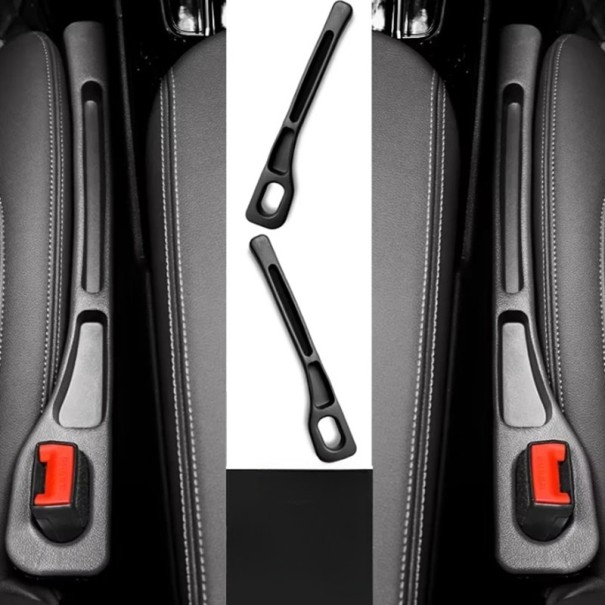 2 pezzi Riempimento fessure per seggiolino auto 43 x 11 x 6 cm Tappo laterale impermeabile per tutti i modelli di auto Contro la caduta di oggetti Supporto per telefono e portafoglio nero