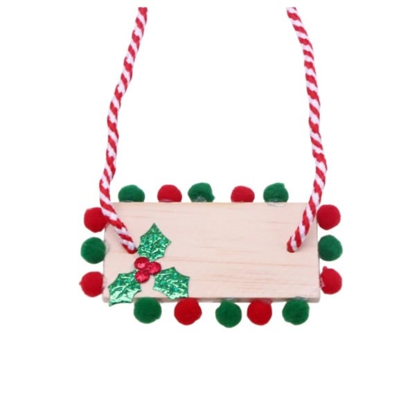 2 pièces Balancelle de Noël en bois 8 x 4 cm Petite décoration de Noël suspendue en bois naturel Ornement pour arbre ou intérieur Accessoire de Noël 1
