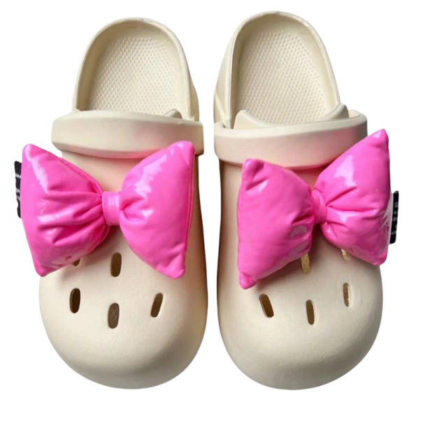 2 pièces décoration pour crocs nœuds en cuir PU brillant ornements pour chaussures crocs accessoire pour personnalisation de chaussures à enfiler rose