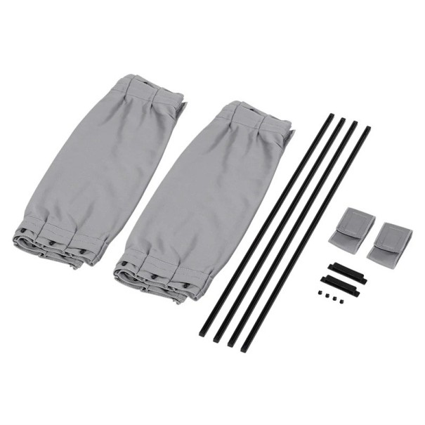 2 pièces Pare-soleil auto rideau 50x47 cm Store latéral protection UV Noir tissu pliable Coton Aluminium ABS Couverture universelle Fenêtre Style auto gris