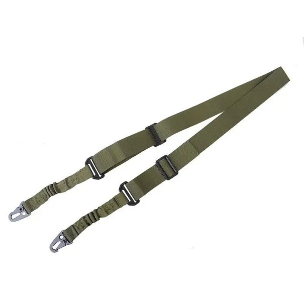 2 Point Rifle Sling 135 x 3.8 cm Adjustable Tactical Sling with Metal Buckle Neutral Colours Durable Material Military Use Hunting army green