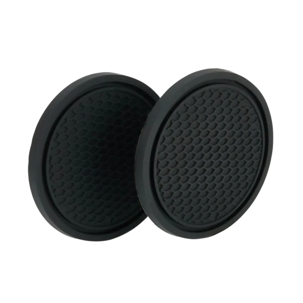 2 portavasos de silicona para coche, diámetro de 7 cm, almohadillas antideslizantes, insertos negros para portavasos, accesorios para el interior 1