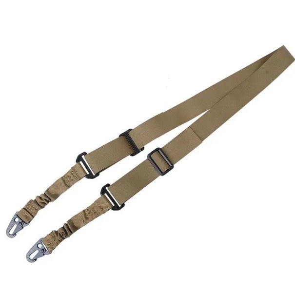 2-Punkt Gewehrriemen 135 x 3,8 cm Verstellbarer taktischer Riemen mit Metallschnalle Neutrale Farben Strapazierfähiges Material Militärischer Einsatz Jagd khaki