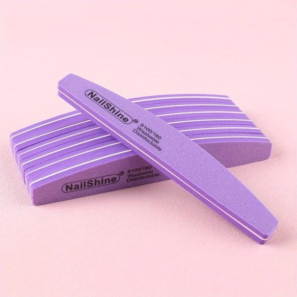 2 pz Lima per unghie doppia faccia Lima professionale dritta per manicure e pedicure Modellatura e accorciamento delle unghie viola