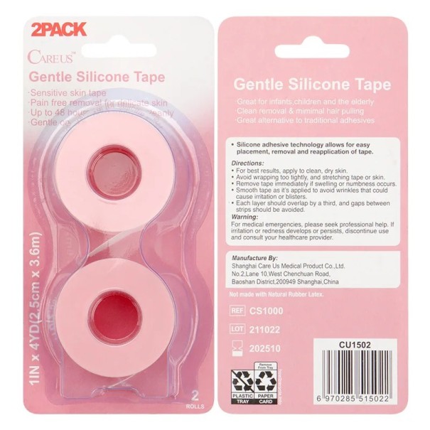 2 pz Nastro non tessuto in silicone per occhi 2,5 x 4,5 x 3 cm 3,6 m Sottopad protettivo traspirante per ciglia Pelle sensibile Allungamento ciglia rosa