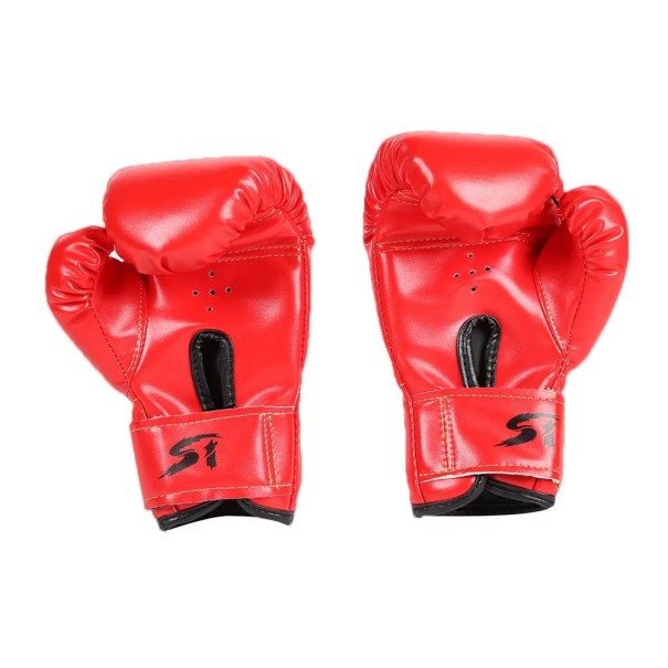2 st boxnings träningshandskar Andningsbara PU läderhandskar MMA karate sparring kampsportshandskar med skumfyllning för handskydd röd