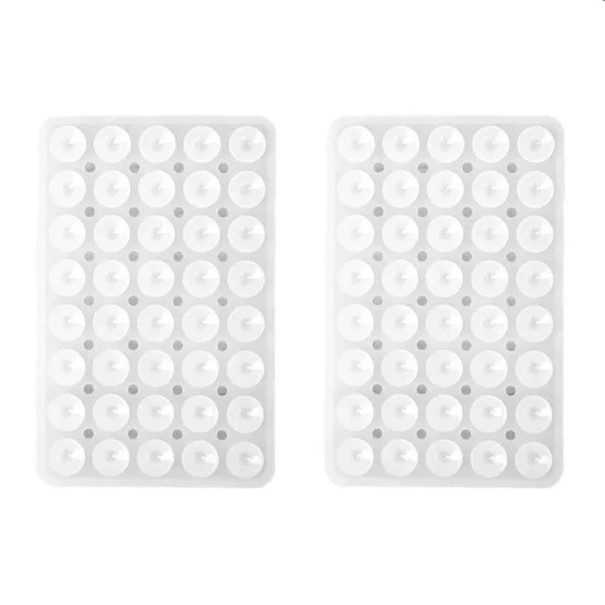 2 stk. dobbeltsidede silikone sugekopper 10,1 x 6,5 cm mobiltelefonholder gummi sugekopper til spejlglas plast badeværelse køkken husholdning 1