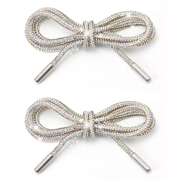 2 stk. luksuriøse glitter snørebånd nylon rhinsten snørebånd stilfuldt modetilbehør skinnende snørebånd sneakers ankelstøvler fodtøj farverig