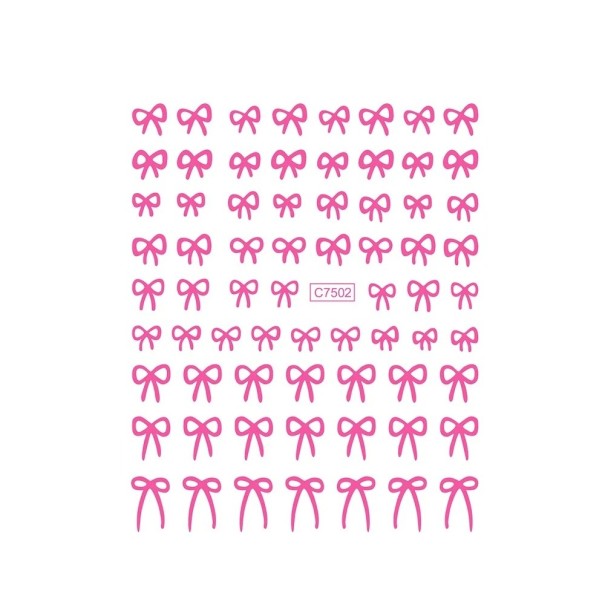 2 Stück 3D Nagelaufkleber Mini Schleife Spitzenband selbstklebende Nail Art Dekoration Maniküre Zubehör Y2K Stil universelle Verwendung rosa