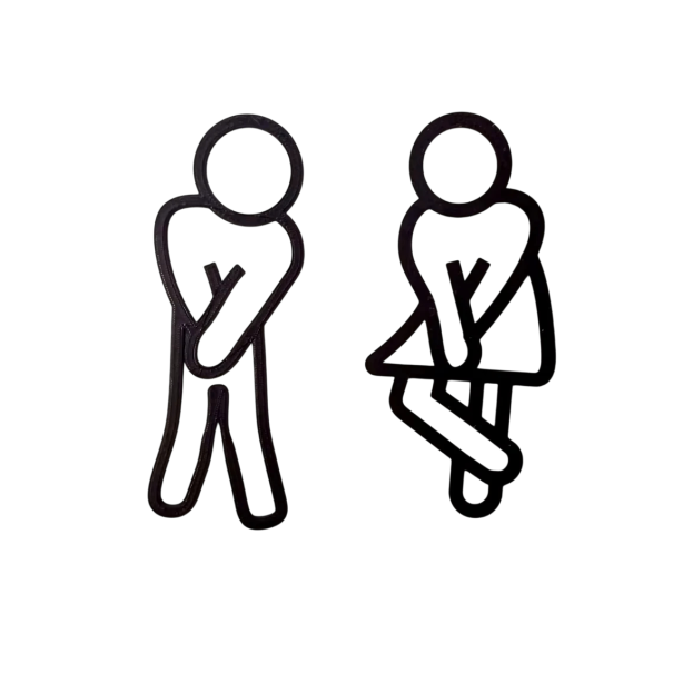 2 Stück Badezimmer-Schilder 12 cm Kunststoff Selbstklebend Lustiger Spruch Dekoration für WC-Türen Toilette Originelle Kennzeichnung 1