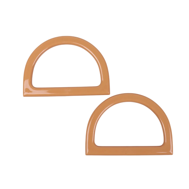2 stuks D-vorm handgrepen voor tassen Vervangende decoratieve handvatten voor handtassen Gehaakte tassen Productie en reparatie van handtassen ABS 11,8x8,3 cm beige
